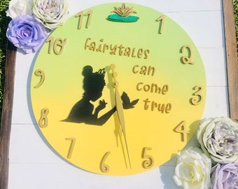 Princess and the Frog Clock || Princess Tiana Clock || Princess Nursery Clock || Fairytale Nursery Clock