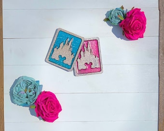 Make It Pink Make It Blue Glitter Coasters Set of 4 || Sleeping Beauty Inspired Coasters