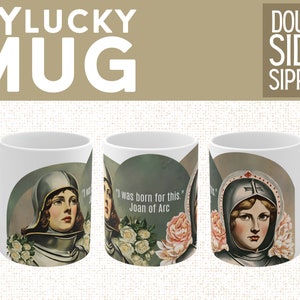 Joan of Arc Saint Collage Illustrated Gift Mug (Doublesided)