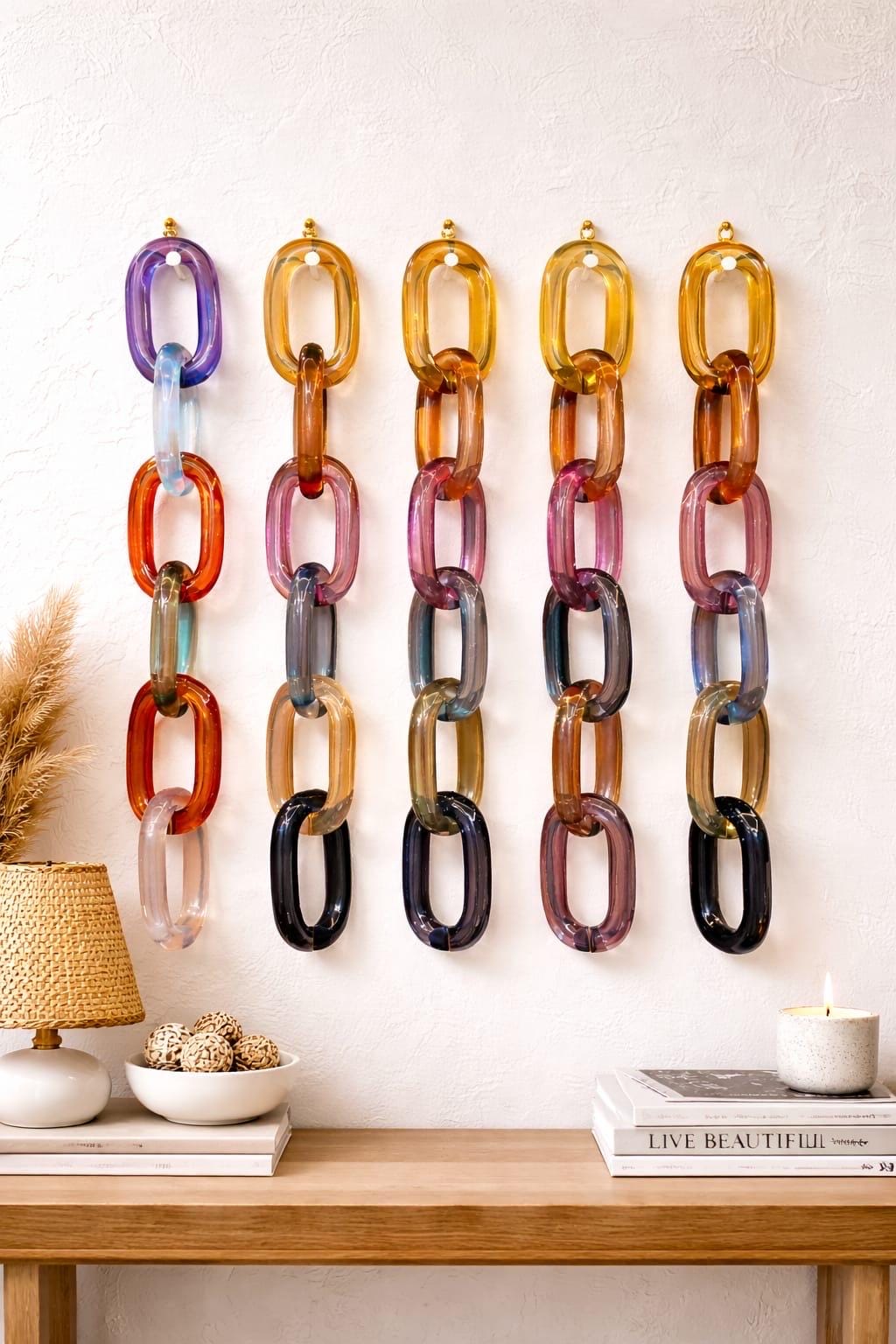 Luxury Resin Chain Link Wall Decor Acrylic Curated Loop Wall Hanging ...