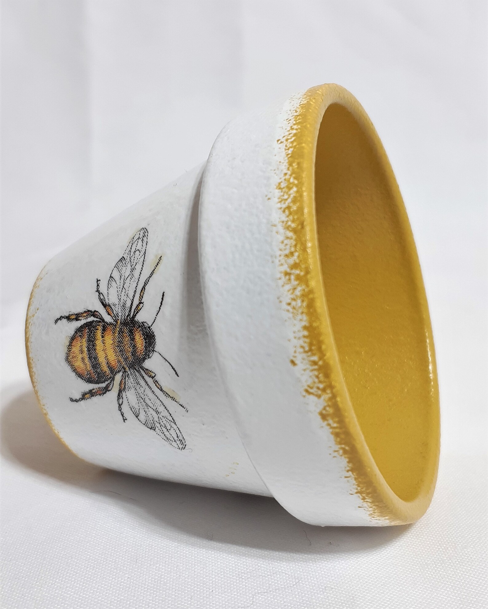 Bumble Bee Hand Painted Flower Pot