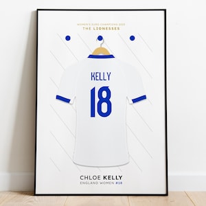 England Lionesses Champions Football Player Print - Women&#39;s Football Euro 2025 Personalised Shirt - England Women&#39;s Team Football Gift