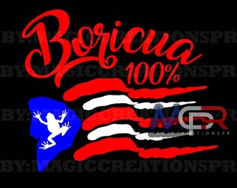 Flag of puerto rico with coqui puertoicua digital png immediate download