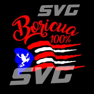 Puerto Rico Flag with Puerto Rican Digital Coqui SVG Immediate Download