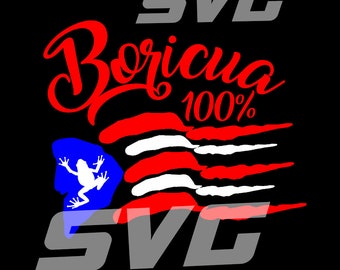 Puerto Rico Flag with Puerto Rican Digital Coqui SVG Immediate Download