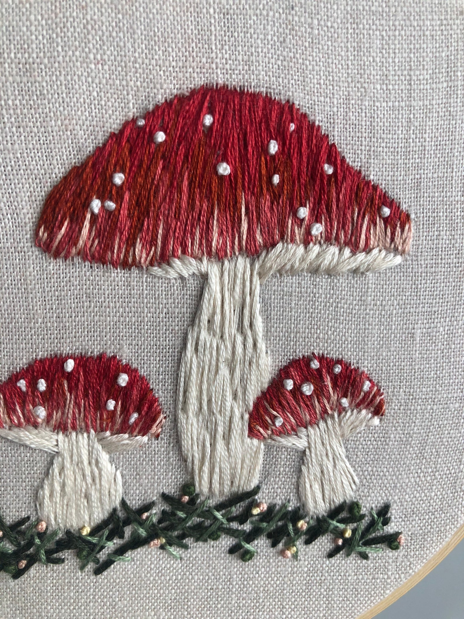 Mushroom Embroidery Art Woodland Decor Mushroom Art Print Etsy UK
