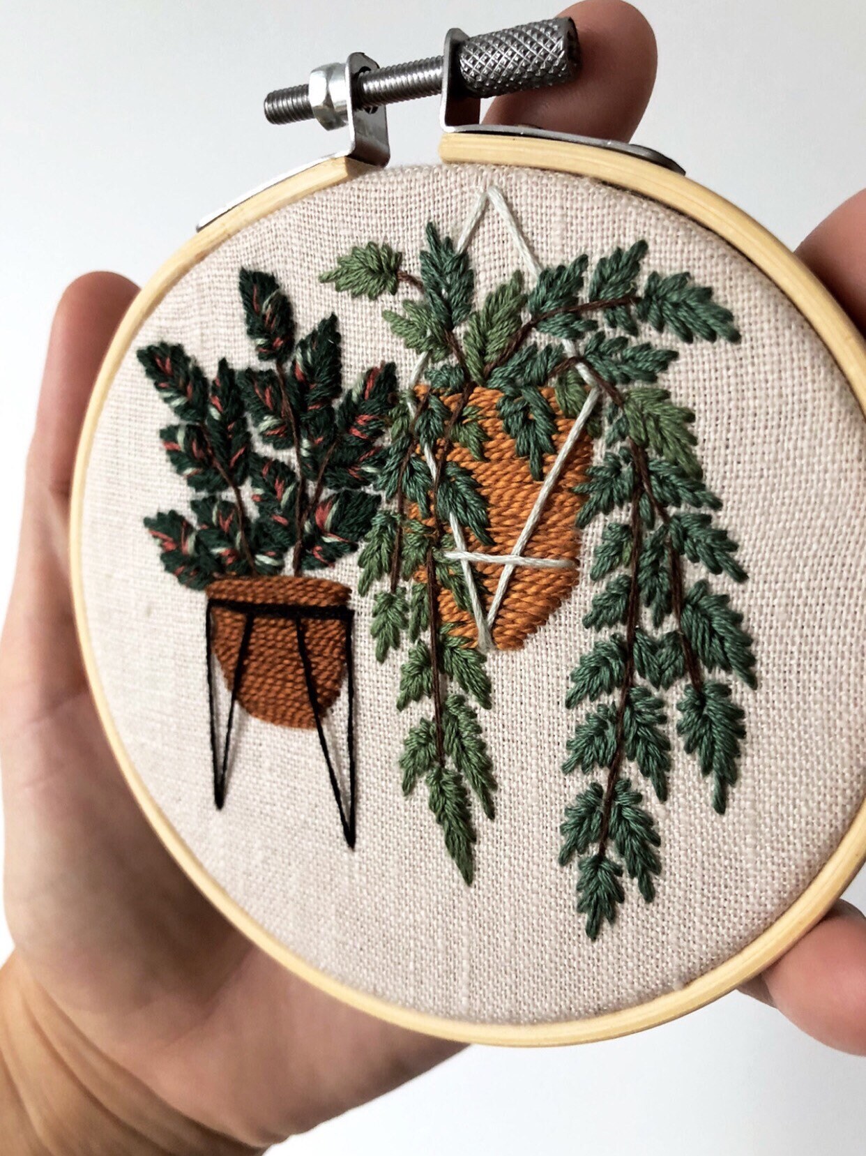 Hanging plant embroidery custom plant embroidery embroidery Etsy