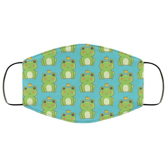 Kawaii Cute Cartoon King Frog Face Mask Fast Shipping From Etsy Kawaii Cute Cartoon King Frog Face Mask Fast Shipping From Etsy
