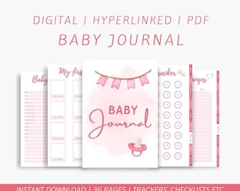 Digital Baby Journal, Trackers, PDF, iPad GoodNotes Samsung Notes, Daily Baby Logs, Feeding and Sleep Schedules, Nappy Change Tracker
