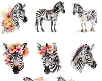 Bügelbild Bügelmotiv Zebra Afrika Savanne Blumen Tier Junge Mädchen verschiedene Größen