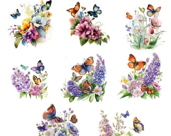 Bügelbild Bügelmotiv Schmetterling Blumen Sommer Junge Mädchen verschiedene Größen