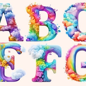 Bügelbild Bügelmotiv Buchstabe Name Regenbogen bunt Junge Mädchen verschiedene Größen Bild 1
