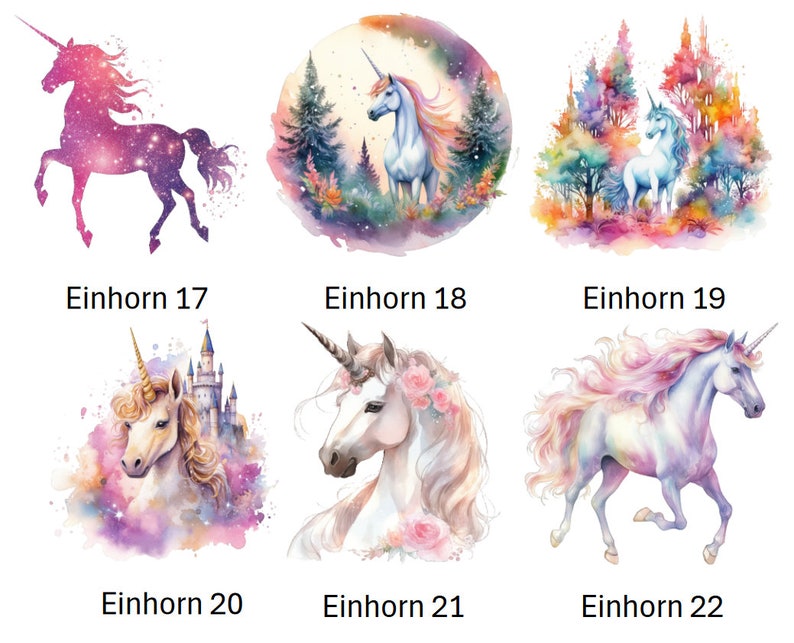 Bügelbild Bügelmotiv Einhorn Pegasus Pferd Unicorn Mädchen Baby verschiedene Größen Bild 4