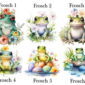 Bügelbild Bügelmotiv Frosch Kröte Teich Blumen Junge Mädchen verschiedene Größen Bild 2