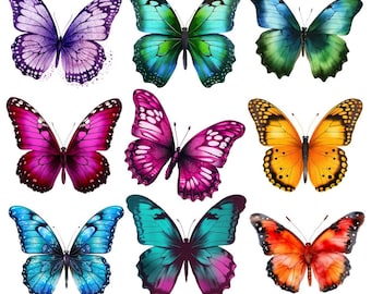 Bügelbild Bügelmotiv Schmetterling Butterfly bunt Sommer Junge Mädchen verschiedene Größen