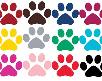 Bügelbild Bügelmotiv 8x Pfotenabdruck Tatze Katze Hund Tier Paws Pfötchen verschiedene Größen