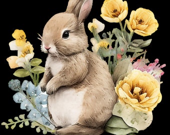 Bügelbild Bügelmotiv Hase Osterhase Ostern Frühling Blumen Junge Mädchen verschiedene Größen