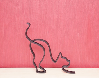 Katze Line Art 3D Druck Dekoration Geschenkidee für Katzenliebhaber