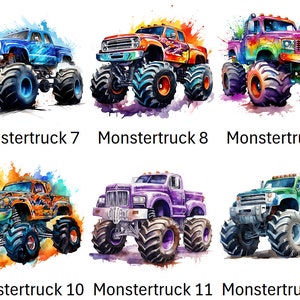 Bügelbild Bügelmotiv Monstertruck Truck Auto Junge Mädchen verschiedene Größen Bild 3