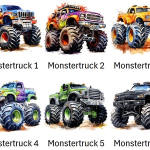 Bügelbild Bügelmotiv Monstertruck Truck Auto Junge Mädchen verschiedene Größen Bild 2