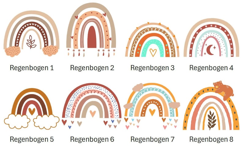 Bügelbild Bügelmotiv Boho Regenbogen Rainbow Junge Mädchen verschiedene Größen Bild 2