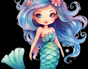 Bügelbild Bügelmotiv Meerjungfrau Nixe Meer Mädchen verschiedene Größen