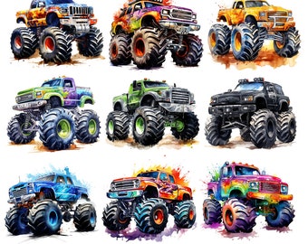 Bügelbild Bügelmotiv Monstertruck Truck Auto Junge Mädchen verschiedene Farben