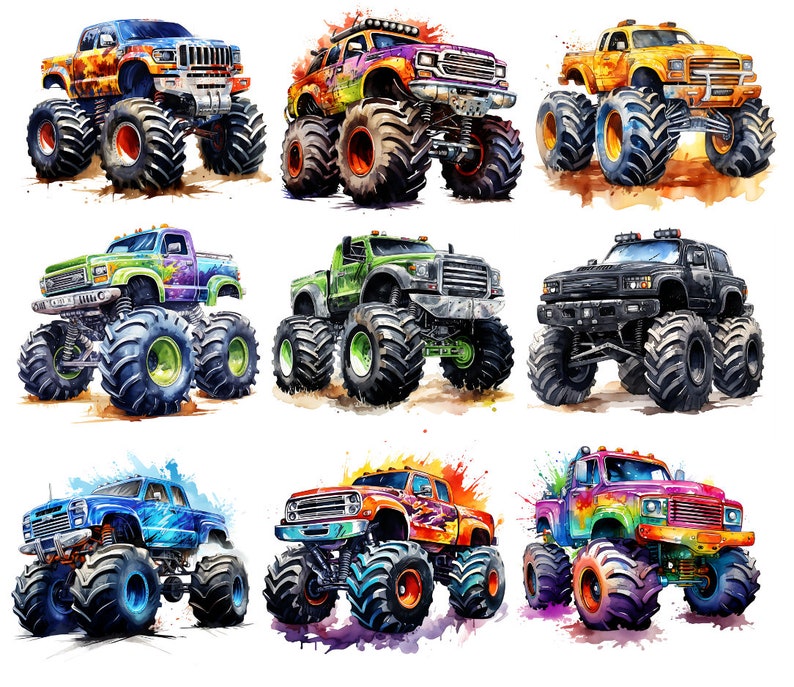 Bügelbild Bügelmotiv Monstertruck Truck Auto Junge Mädchen verschiedene Größen Bild 1