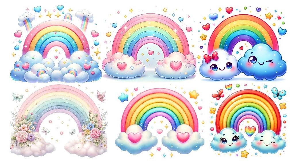 Miniblings Bügelbild „Regenbogen Wolke“, 6×4 Cm, Gestickt – Zum Aufbügeln Oder Aufnähen Auf Kinderkleidung