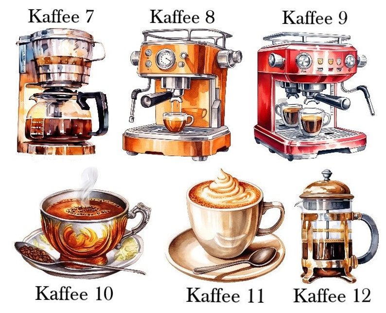 Bügelbild Bügelmotiv Kaffee Cafe Cappuccino Barista verschiedene Größen Bild 3