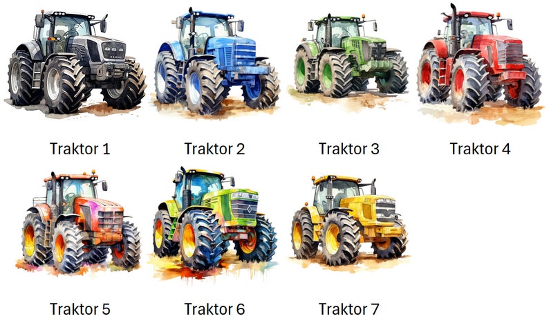 Bügelbild Bügelmotiv Traktor Trekker Trecker Bulldog Junge Mädchen verschiedene Größen Bild 2