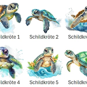 Bügelbild Bügelmotiv Schildkröte Meer Ozean Turtle Junge Mädchen verschiedene Größen Bild 2