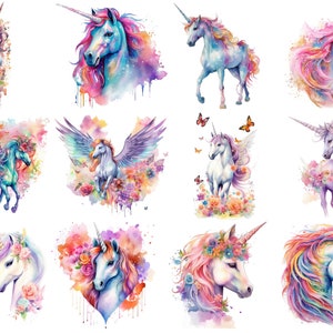 Bügelbild Bügelmotiv Einhorn Pegasus Pferd Unicorn Mädchen Baby verschiedene Größen Bild 1