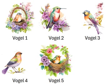 Bügelbild Bügelmotiv Vogel Kolibri Blumen Junge Mädchen verschiedene Größen