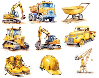 Bügelbild Bügelmotiv Baustelle Bagger Laster Kran Junge Mädchen verschiedene Größen