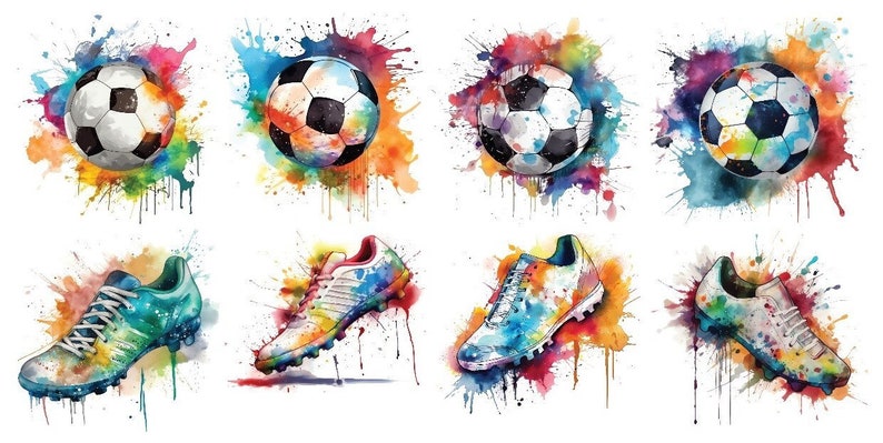 Bügelbild Bügelmotiv Fußball Schuhe bunt Sport Junge Mädchen verschiedene Größen Bild 1