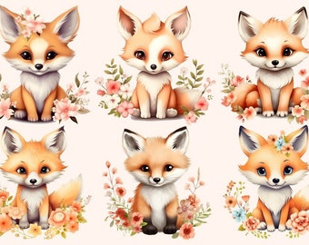 Bügelbild Bügelmotiv Fuchs Blumen Tier Wald Junge Mädchen verschiedene Größen