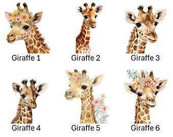 Bügelbild Bügelmotiv Giraffe Afrika Savanne Tier verschiedene Größen