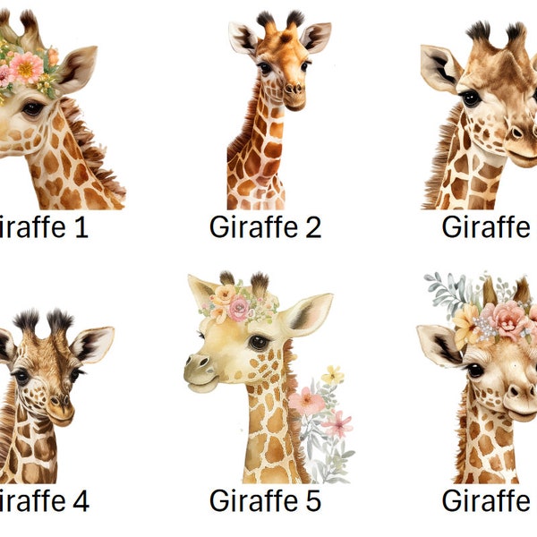 Bügelbild Bügelmotiv Giraffe Afrika Savanne Tier verschiedene Größen