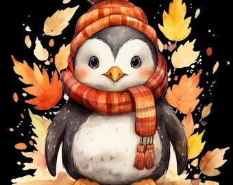 Bügelbild Bügelmotiv Pinguin Herbst Winter Junge Mädchen verschiedene Größen