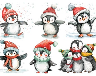 Bügelbild Bügelmotiv Pinguin Mütze Winter Schnee Junge Mädchen verschiedene Größen