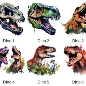 Bügelbild Bügelmotiv Dinosaurier T-Rex Dino Urzeit Junge Mädchen verschiedene Größen image 2