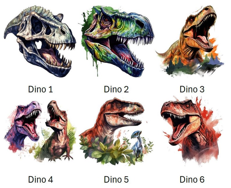 Bügelbild Bügelmotiv Dinosaurier T-Rex Dino Urzeit Junge Mädchen verschiedene Größen image 2