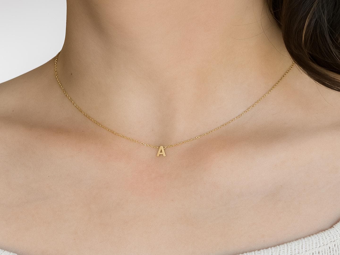 Personalized Initial Necklace in Gold, Custom Letter Charm Jewellery, Dainty Minimalist Necklace, Gift for Her, Birthday or Friendship Gift
