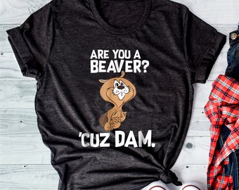 Oh dam beaver machine embroidery flour sack towel 15x24