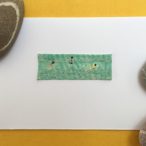 3 Schwimmer, gestickte Karte, Meeresschwimmer, wilder Schwimmer, Badender, Lido, Schwimmbad, Wellen, Sommerurlaub