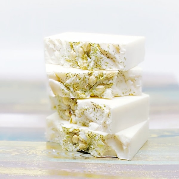 Handmade Gardenia Cold Process Soap 4.4 oz Ivory Floral Scent Natural Eco-Friendly Vegan Gift for Her Skin Care Products