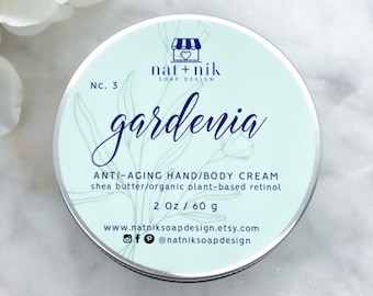 Nc3 Retinol Hand & Body Cream Anti-Aging Handmade Non-Greasy Gardenia  Lotion Moisturizer Shea Butter Rosehip Oil