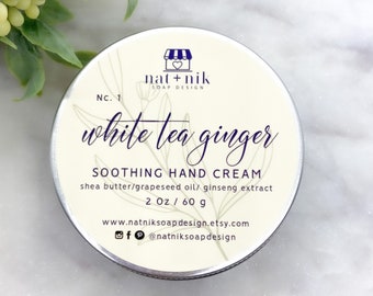 Soothing  Hand Cream handmade Non-GreasyAntioxidant Nourishing Anti-Aging Shea Butter Ginseng Grapeseed Oil Lotion Moisturizer C1