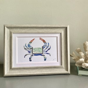 Blue Crab Postage Stamp Art Print in 4x6